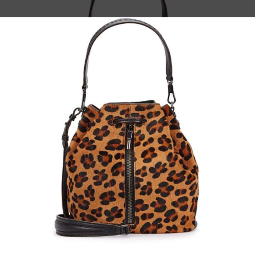 Elizabeth and James leopard print bucket bag